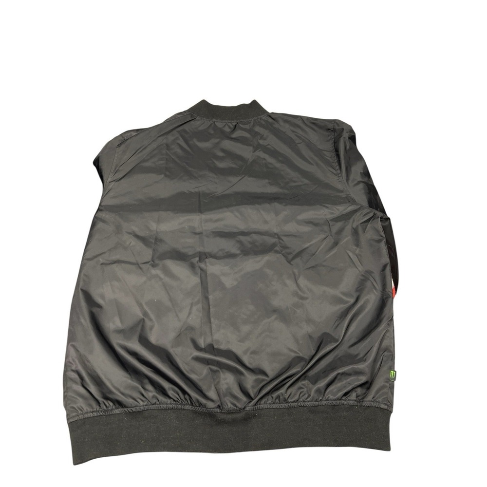 Monster Energy‎ Jacket Men's M Black Full Zip Bomber Windbreaker Flap Pockets - Picture 6 of 7